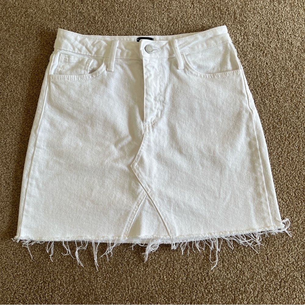 White Denim Skirt